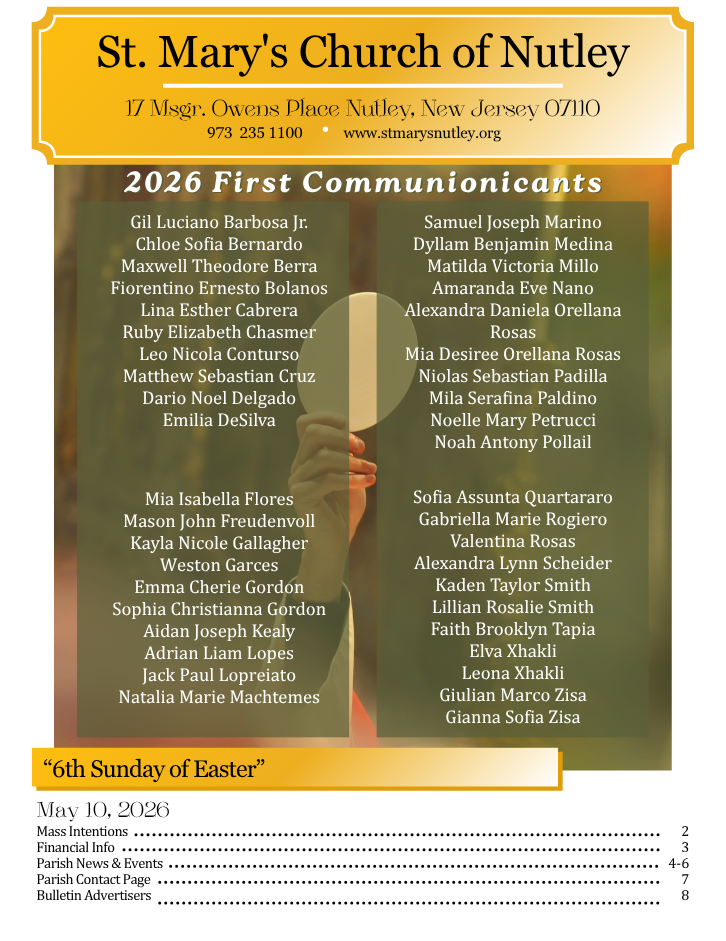 “6th Sunday of Easter” May 10, 2026